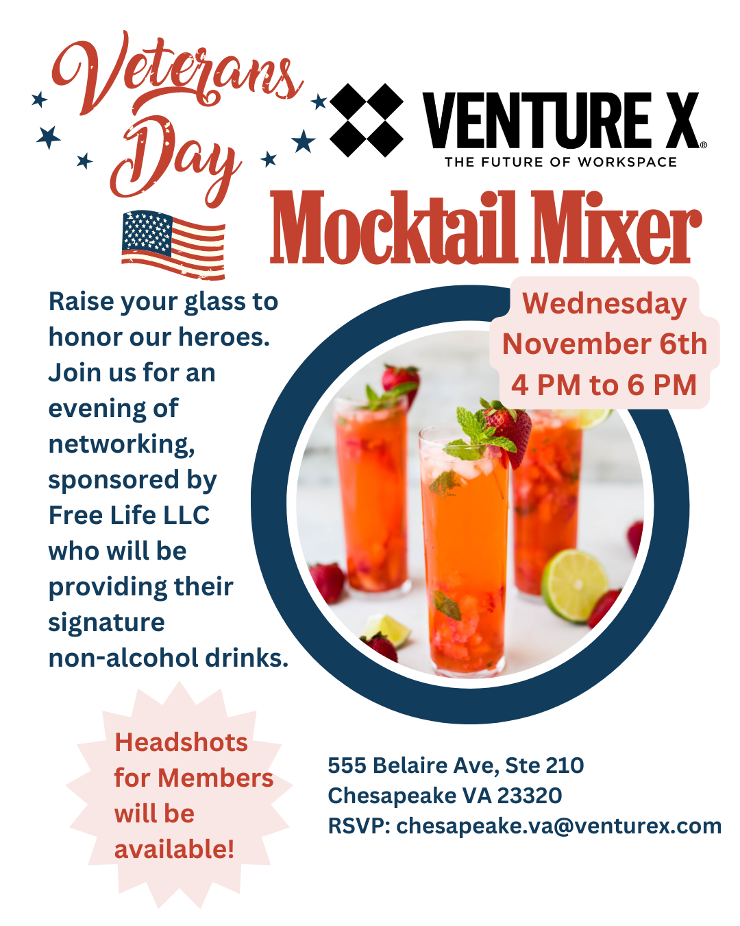 Veterans Mocktail Mixer Poster 2